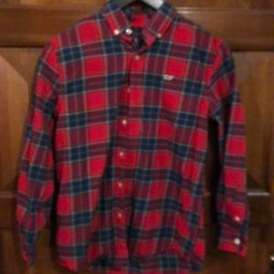 Boys Vineyard Vines flannel whale shirt M 12-14